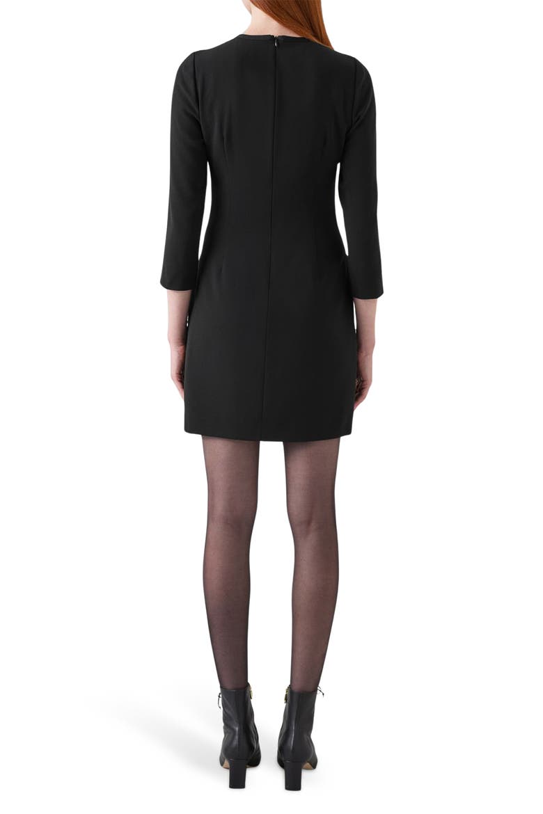 Claire Stretch Crepe Minidress, Alternate, color, BLACK