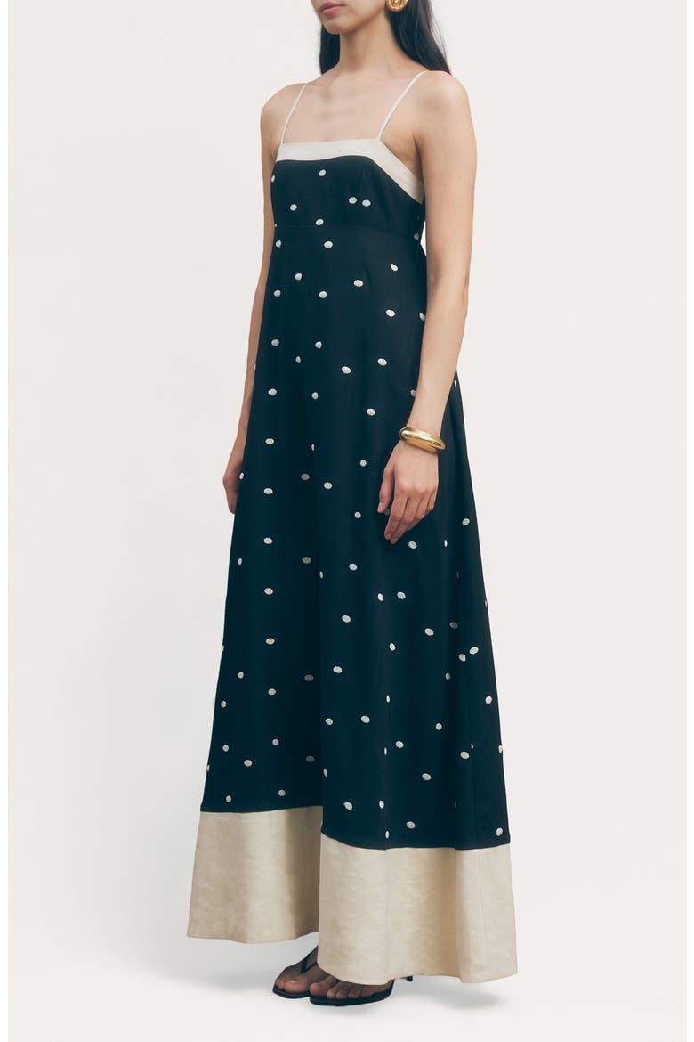 Jacky Polka Dot A-Line Dress, Alternate, color, BLACK SAND