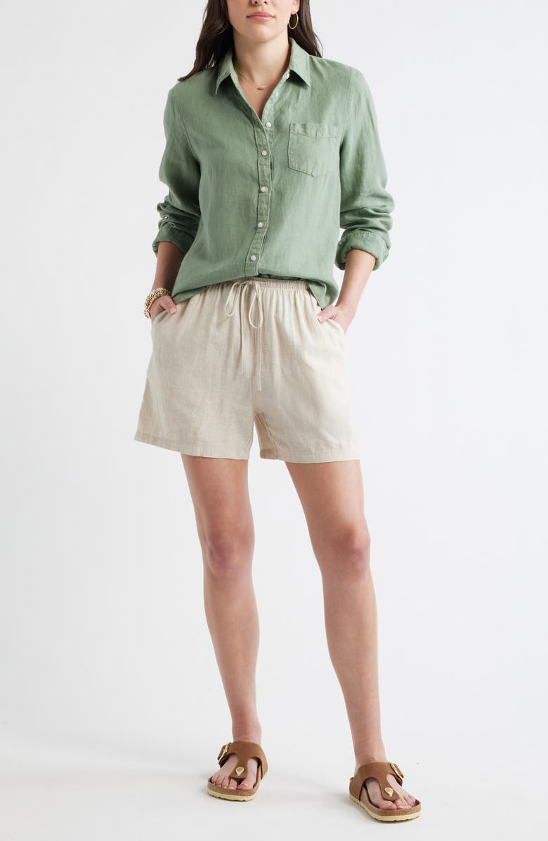 Caslon<sup>®</sup> Easy Linen Blend Shorts, Alternate, color, Flax