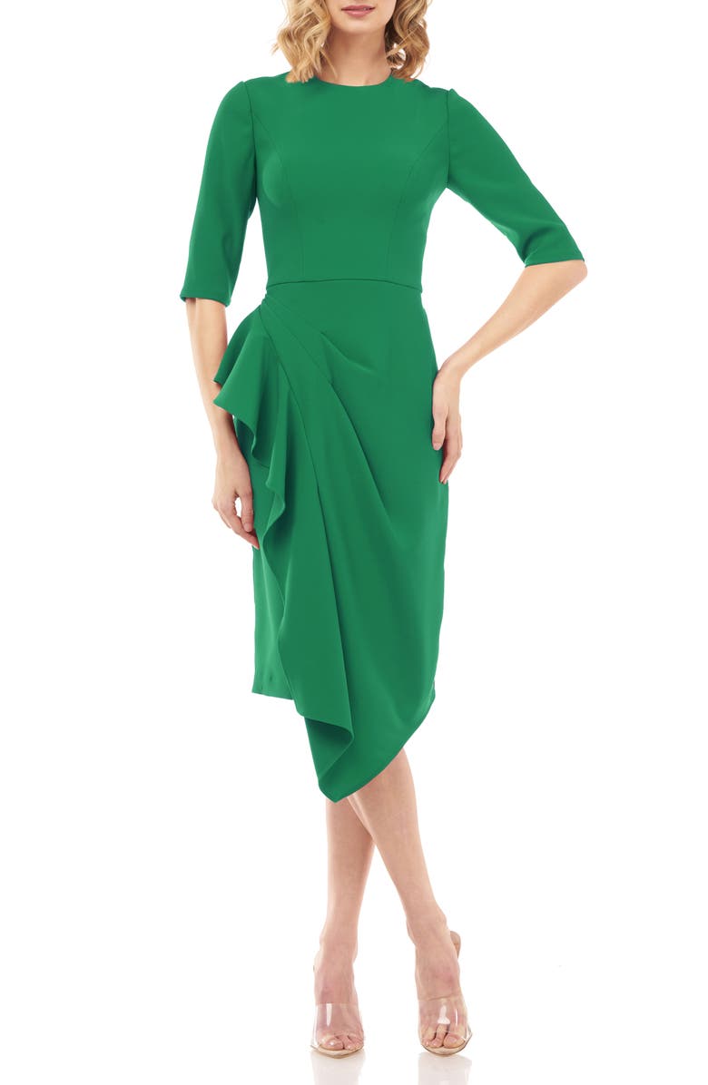 Kay Unger Mason Ruffle Cocktail Dress, Main, color, 