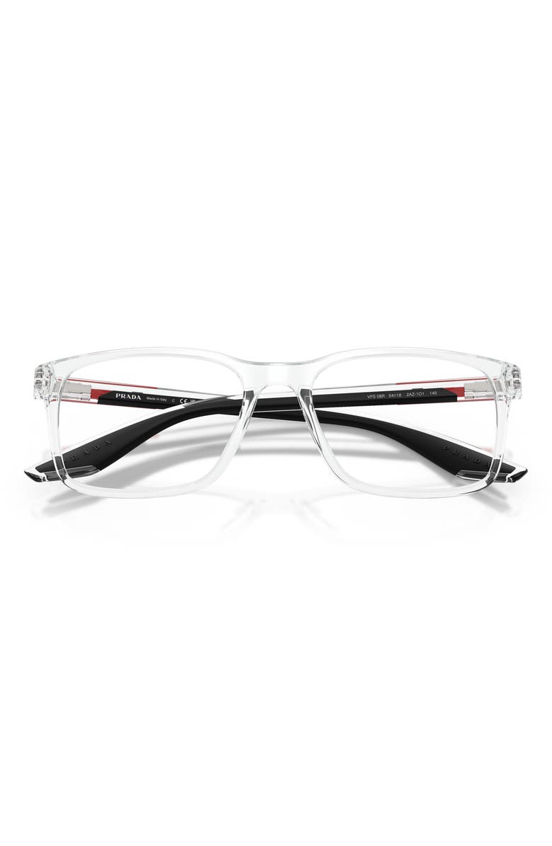 Prada Linea Rossa 52mm Pillow Optical Glasses, Alternate, color, Crystal