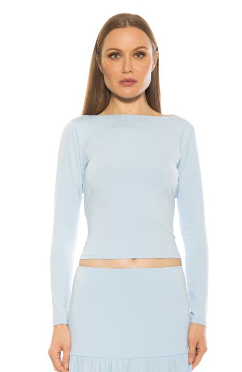 Alexia Admor Dahlia Boat Neck Top In Halogen Blue
