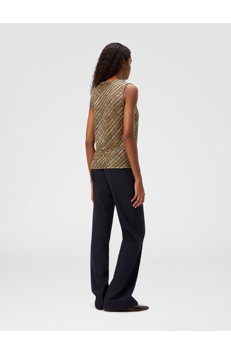 Missoni Criss-cross Tartan Crew Neck Top, Alternate, color, Green & Gold