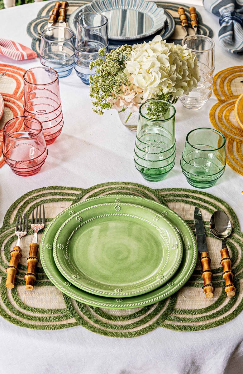 Juliska Berry & Thread Set of 4 Melamine Dinner Plates, Alternate, color, Seagrass