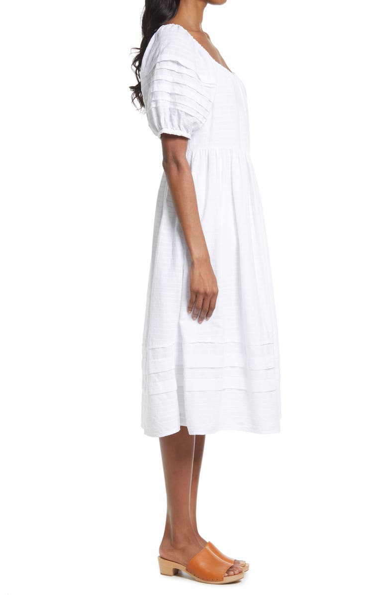 Madewell Pintuck Easy Midi Dress, Alternate, color, 