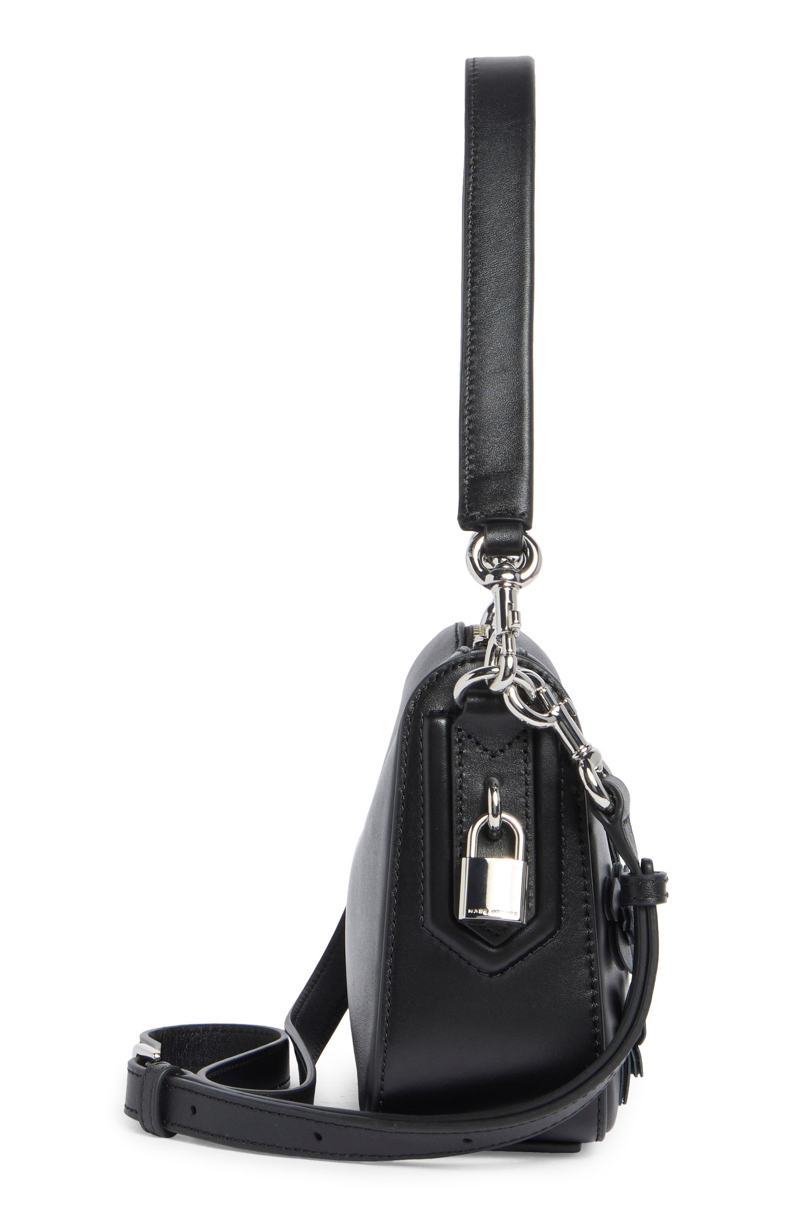 Marc Jacobs Daisy Appliqué Small Shoulder Bag, Alternate, color, Black