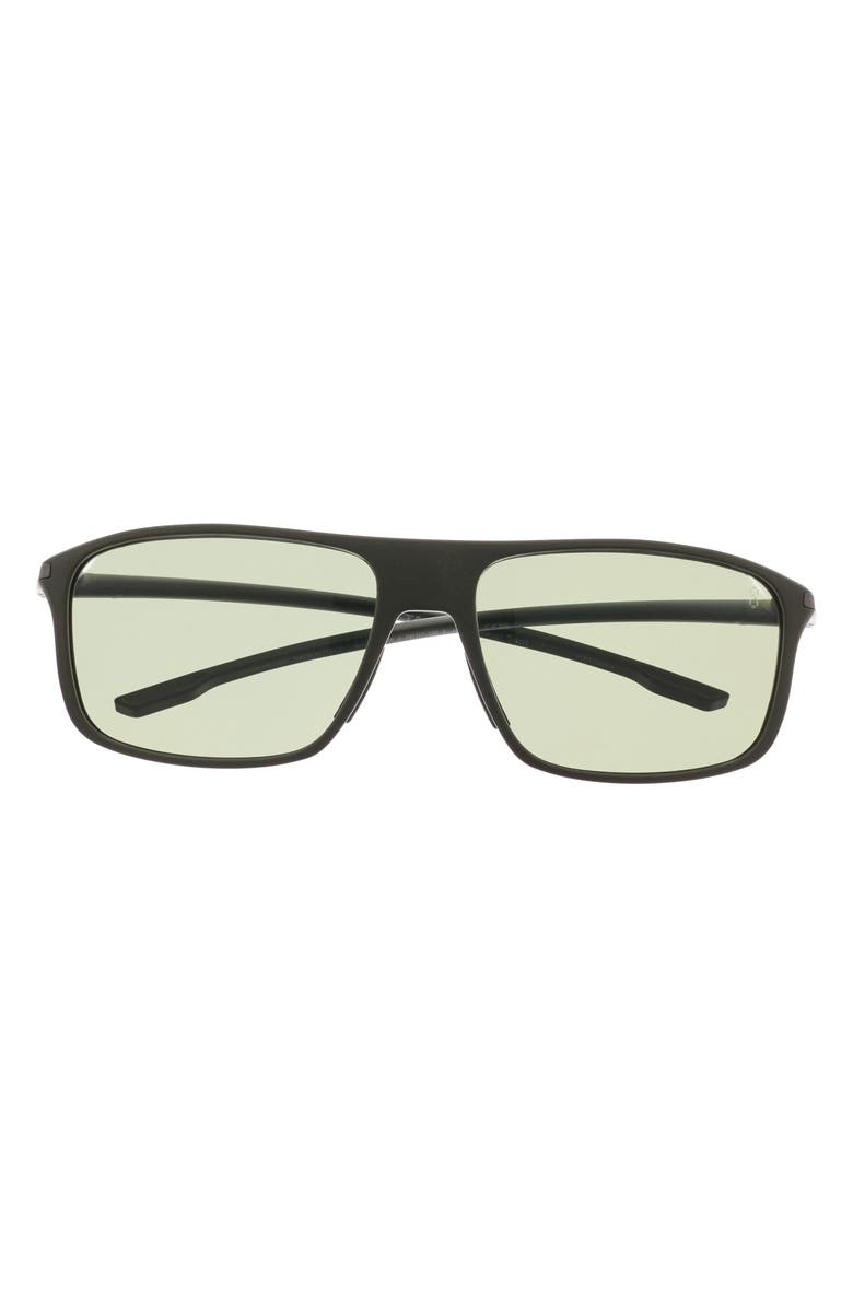 TAG Heuer Vingt Sept 60mm Rectangular Sunglasses, Main, color, Matte Dark Green / Green Polar