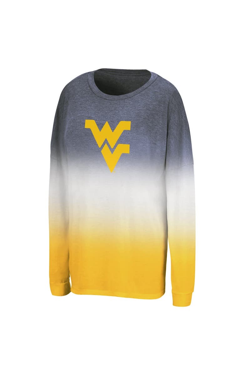 COLOSSEUM Women's Colosseum Navy West Virginia Mountaineers Winkle Dip Dye Long Sleeve T-Shirt, Alternate, color, Navy