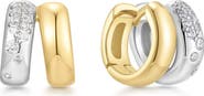 ANIA HAIE Duet Two-Tone Two-Row Huggie Hoop Earrings