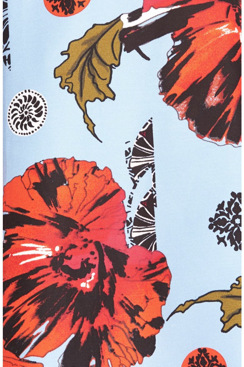 Floral Print Cotton & Silk Skirt, Alternate, color, BLUE DUSK MEDALLION FLORAL