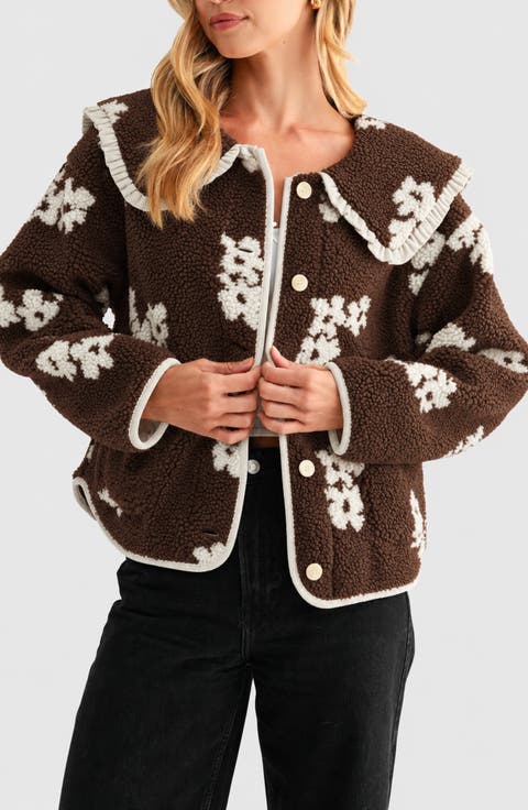 Floral High Pile Fleece Jacket