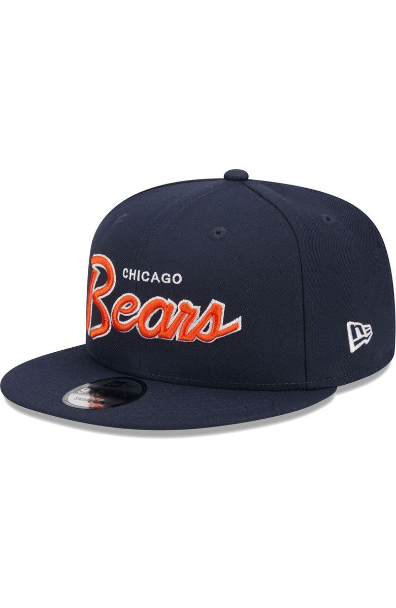 New Era Men's New Era Navy Chicago Bears Main Script 9FIFTY Snapback Hat, Alternate, color,