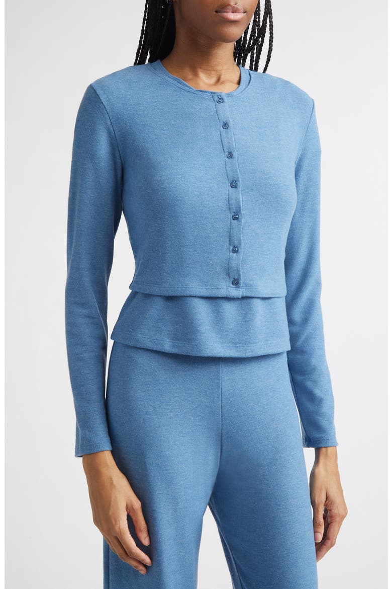 Lauren Crop Cardigan, Alternate, color, BLEUET MELANGE