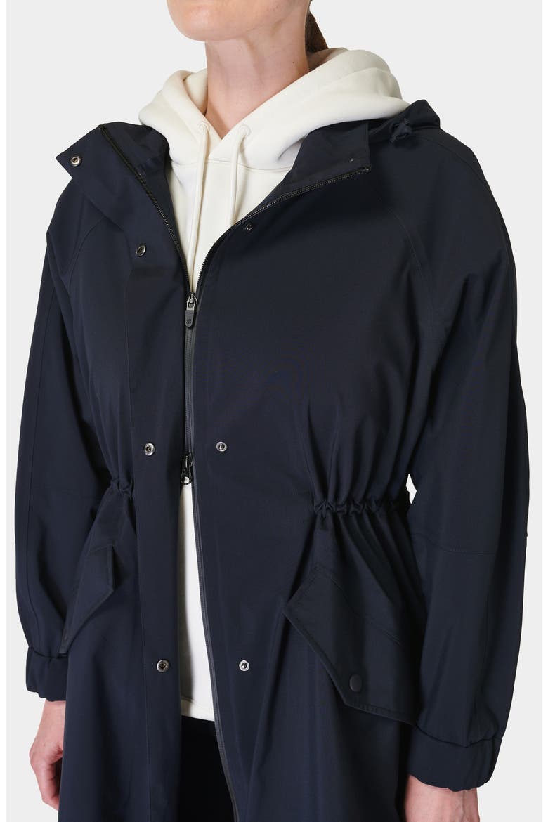 Motion Longline Recycled Polyester Trench Coat, Alternate, color, FRENCH NAV