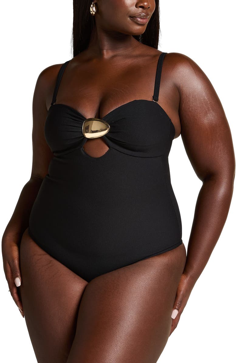 Hunkemöller Cabo Shaping Bathingsuit, Main, color, Black