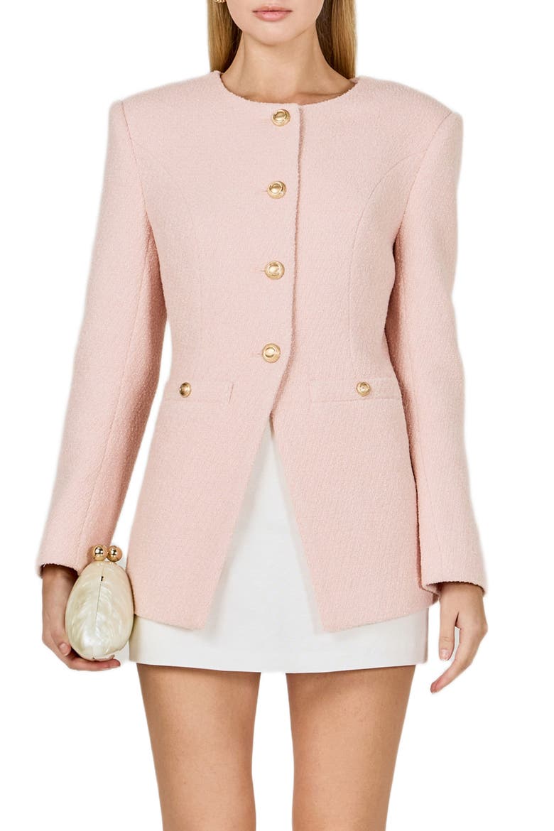 Tweed Jacket, Alternate, color, PETAL PINK