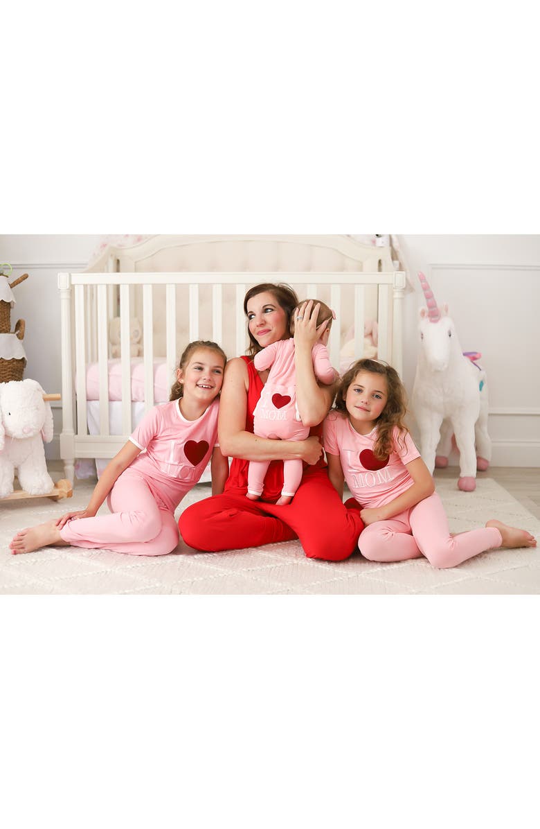 KicKee Pants I Heart Mom Zip Romper, Alternate, color, Lotus I Love Mom
