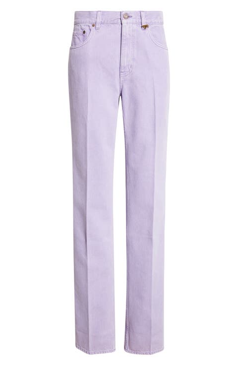 Garment Dyed Straight Leg Jeans