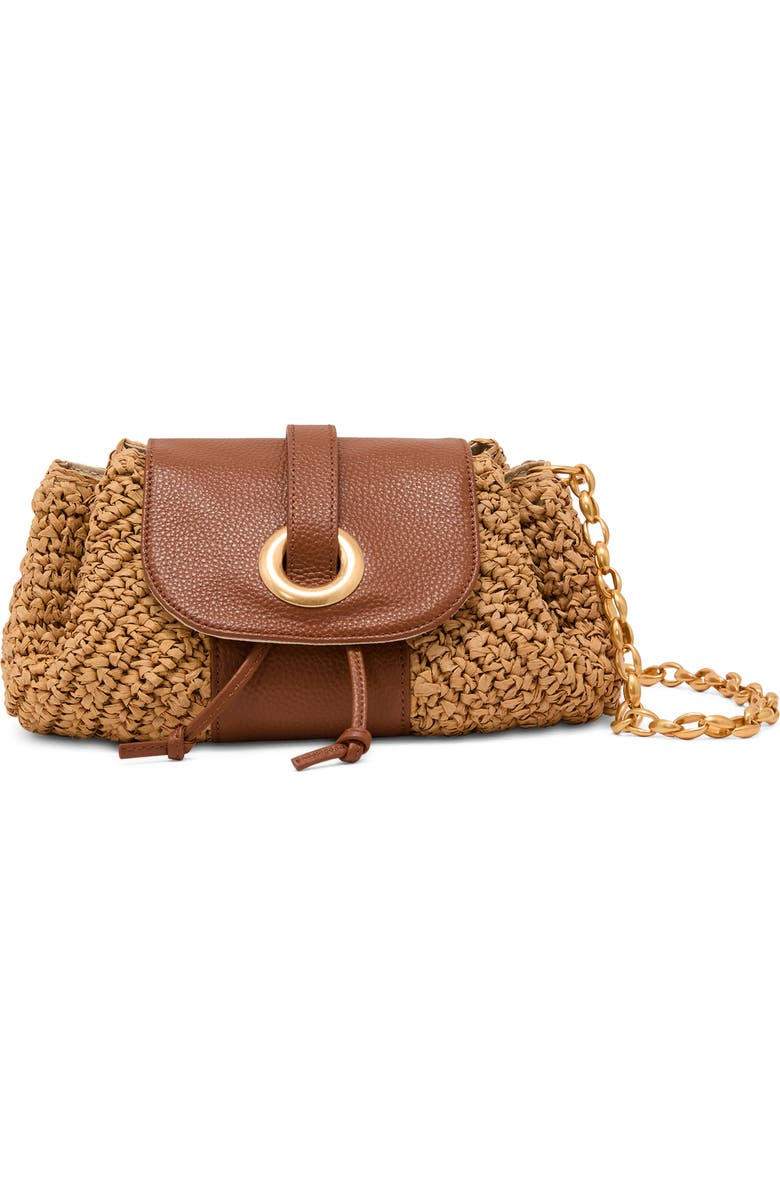 Reiss Lori Raffia Effect Shoulder Bag, Main, color, Natural