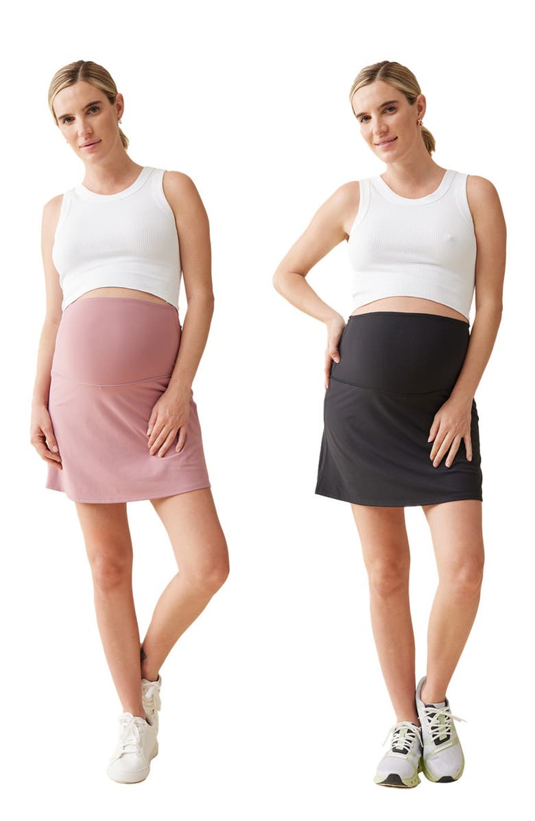 Ingrid & Isabel<sup>®</sup> Set of Two Maternity Skorts, Alternate, color, Black/ Dusty Rose