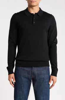 Machine Washable Merino Wool Polo Sweater