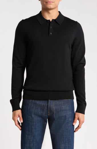 Machine Washable Merino Wool Polo Sweater