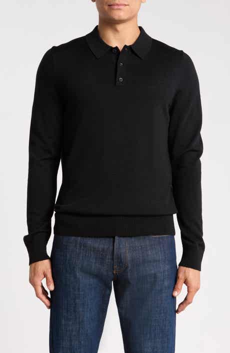 Machine Washable Merino Wool Polo Sweater