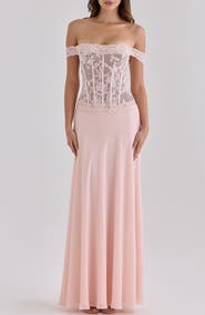 HOUSE OF CB Nerina Lace & Georgette Gown