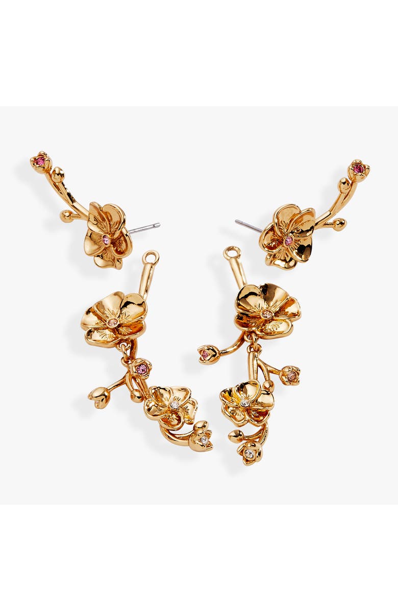 Alex and Ani New York Botanical Garden<sup>®</sup> 2-in-1 Pansy Statement Earrings, Alternate, color,