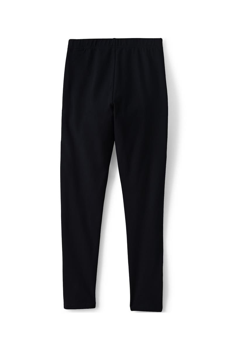 Lands' End Girls Tough Cotton Novelty Leggings, Alternate, color, Black