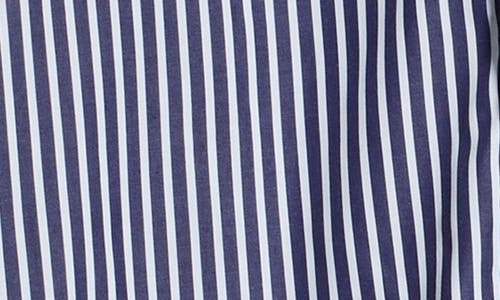 Sporty And Rich Sporty & Rich Bristol 100th Crest Stripe Button-up Shirt In Navy/white
