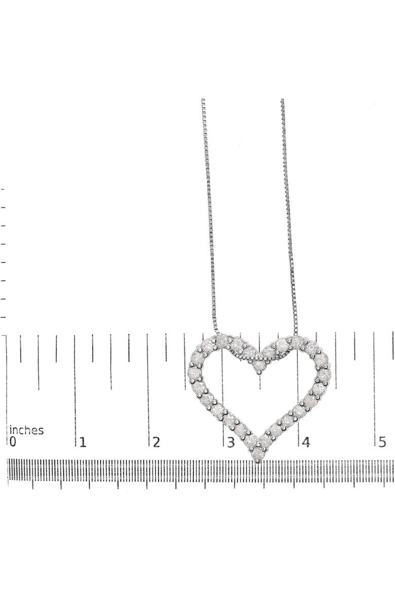 Silver 2.0 Cttw Diamond Open Heart 18" Pendant Necklace, Alternate, color, White