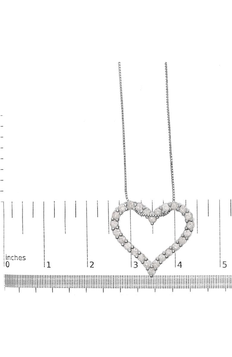 Haus of Brilliance Silver 2.0 Cttw Diamond Open Heart 18" Pendant Necklace, Alternate, color, White