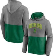 FANATICS Men's Fanatics Branded Heathered Gray/Kelly Green Minnesota North Stars Block Party Classic Arch Signature Pullover Hoodie