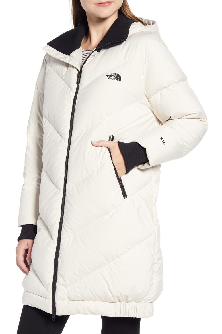 Albroz 550 Fill Power Down Hooded Jacket, Alternate, color, VINTAGE WHITE