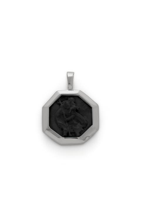 Talisman Sterling Silver Black Onyx St. Christopher Pendant