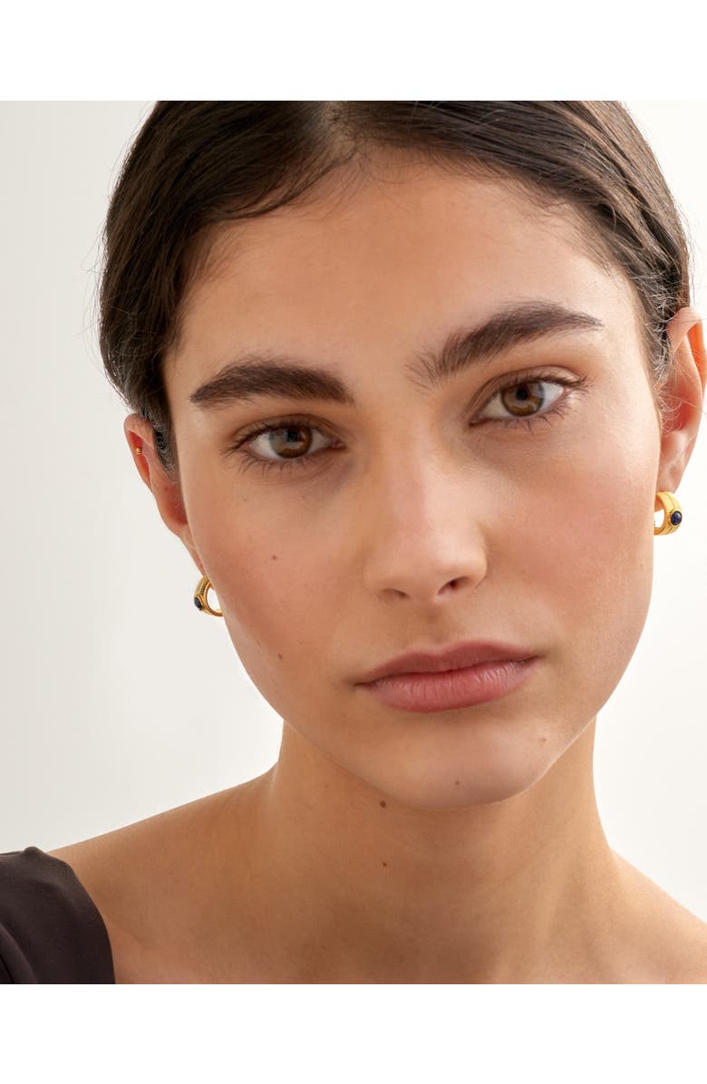 Katie Loxton 'September' Waterproof Gold Birthstone Hoop Earrings, Alternate, color, September