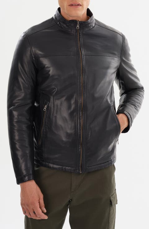 Leather Reversible Puffer Jacket