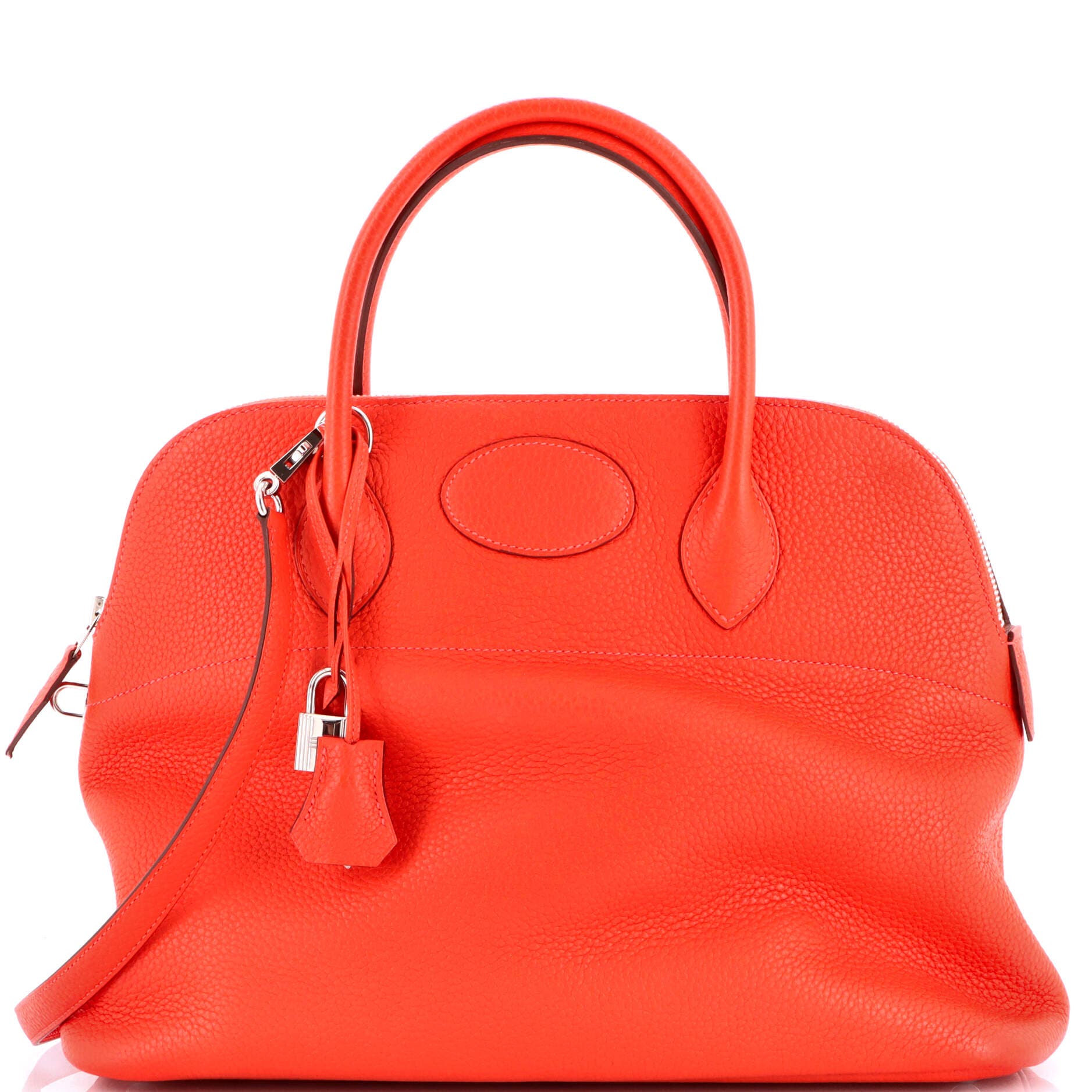 Pre-Owned Hermes Bolide Bag Clemence 35, Main, color, Rouge Pivoine