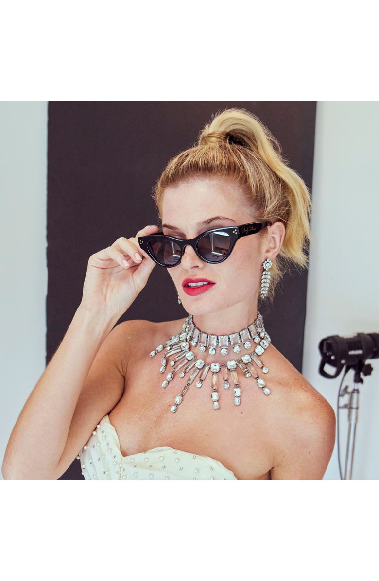 Lele Sadoughi X Marilyn Monroe Cat-Eye Sunglasses, Alternate, color, Jet 001