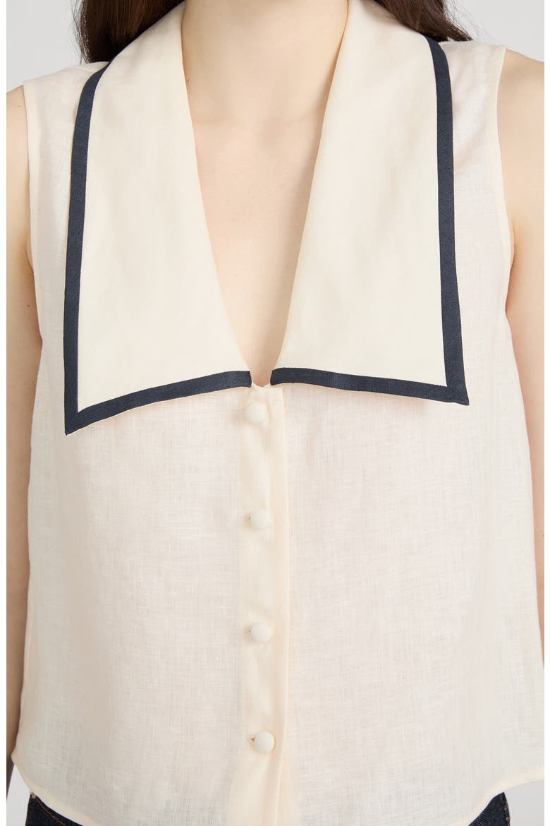 The Cabana Linen Button-Up Top, Alternate, color, CREAM MULTI