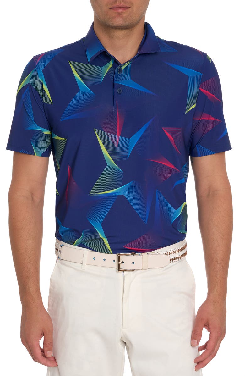 Robert Graham Geo Star Performance Polo, Main, color, 