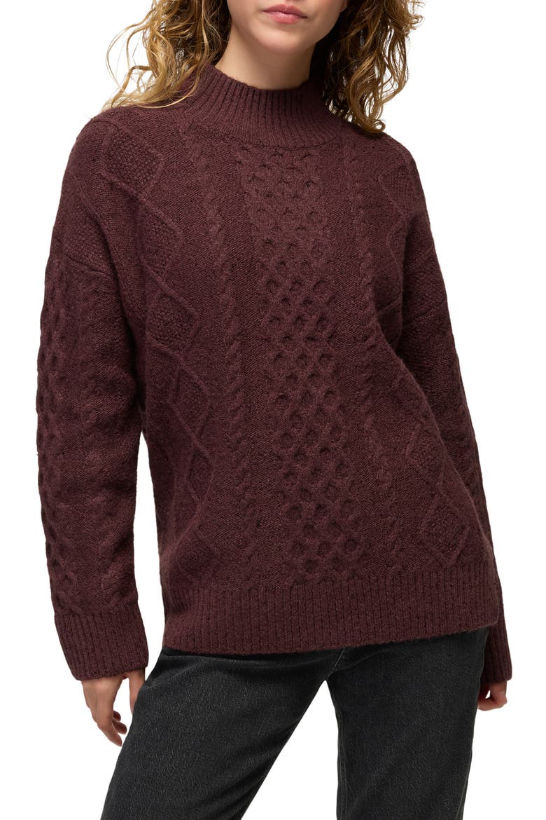 Amber Mountain Cable Sweater, Main, color, CACAO