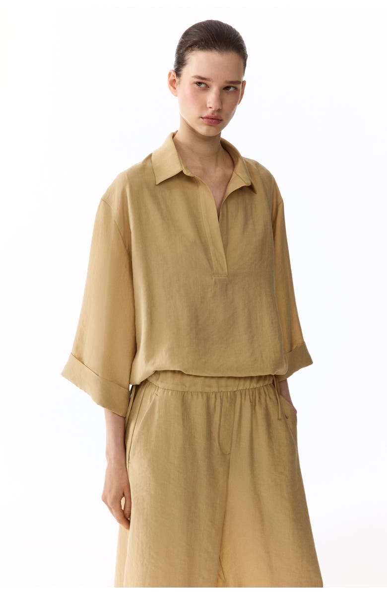H&M Oversized Lyocell-blend Blouse, Alternate, color, Light Beige