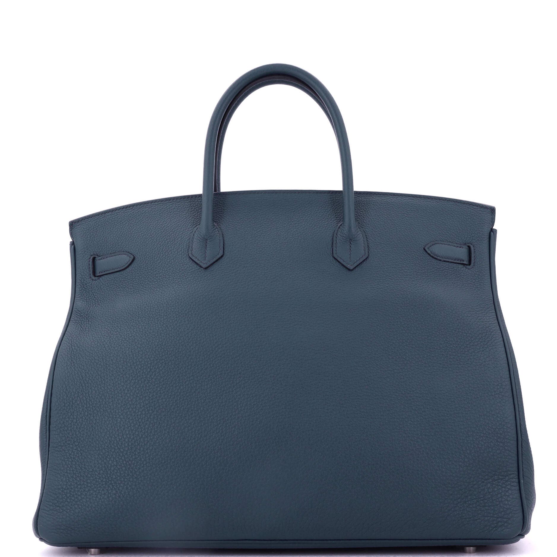 Pre-Owned Hermes Birkin Handbag Blue Togo with Palladium Hardware 40, Alternate, color, Bleu De Prusse