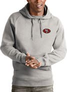 ANTIGUA Men's Antigua Heathered Gray San Francisco 49ers Logo Victory Pullover Hoodie