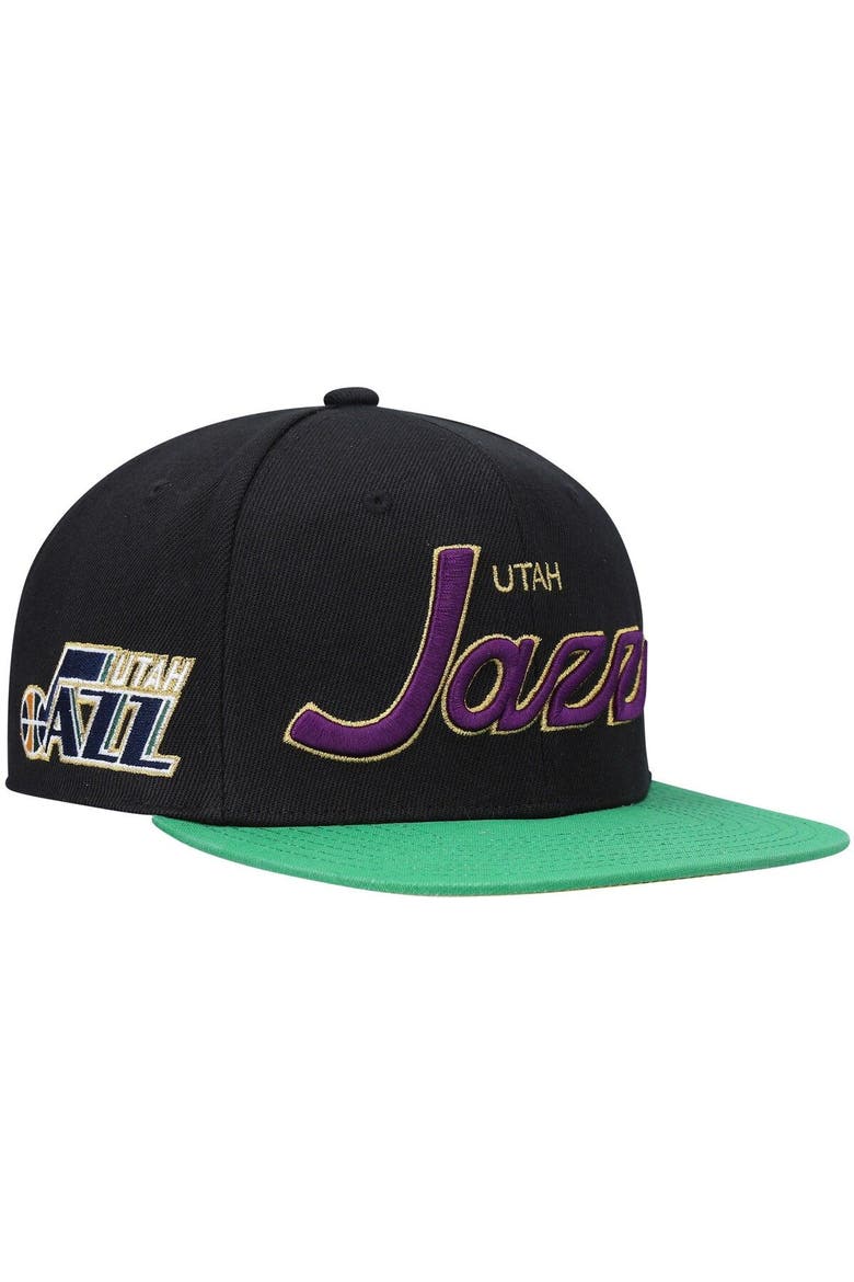 Men's Mitchell & Ness Black Utah Jazz NBA 75th Anniversary Snapback Hat, Alternate, color, Black