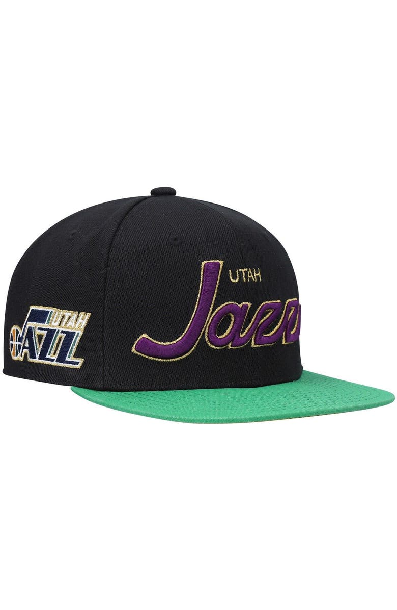 Mitchell & Ness Men's Mitchell & Ness Black Utah Jazz NBA 75th Anniversary Snapback Hat, Alternate, color,