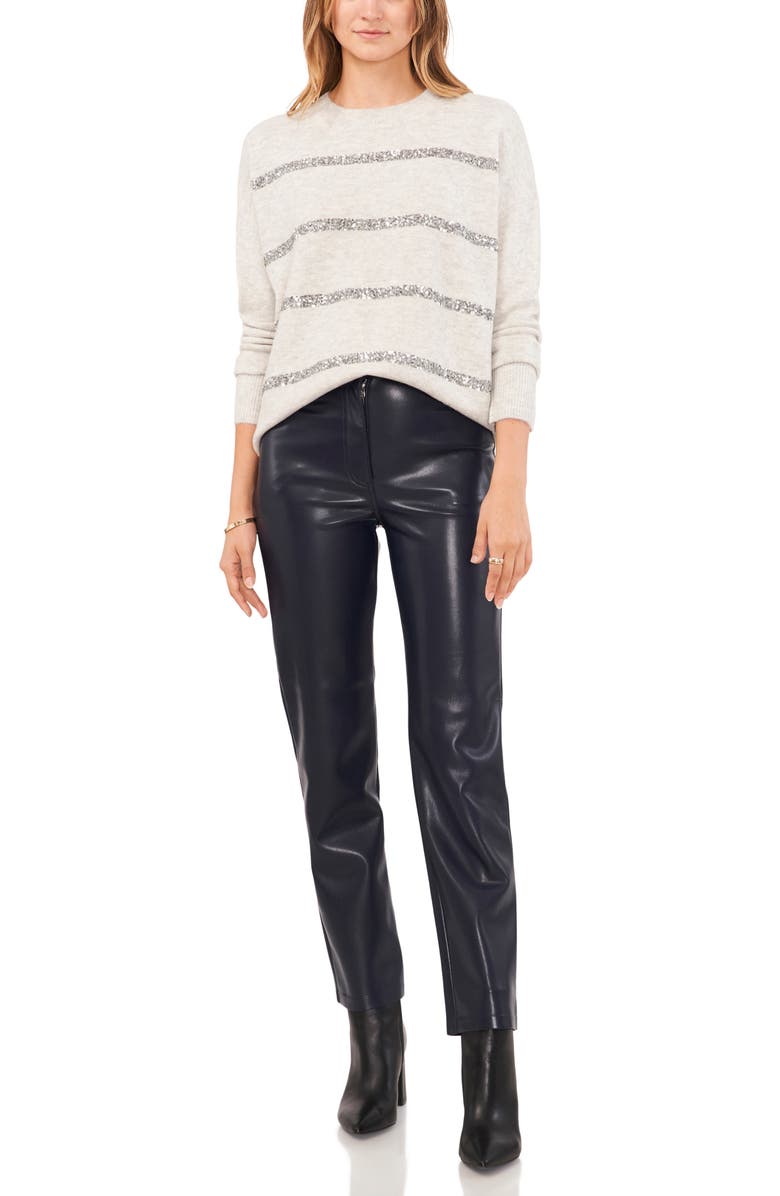 Vince Camuto Sequin Stripe Sweater, Alternate, color,