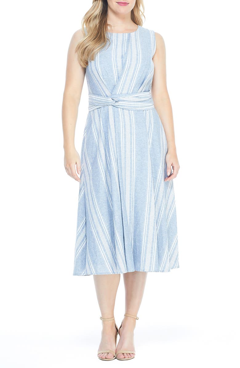 Maggy London Stripe Midi Dress, Alternate, color,